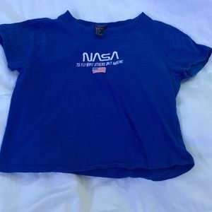 Forever 21 Cropped Baby Tee Shirt Girls NASA